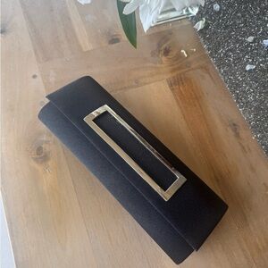 Bijoux Terner Black Clutch with Silver Detail